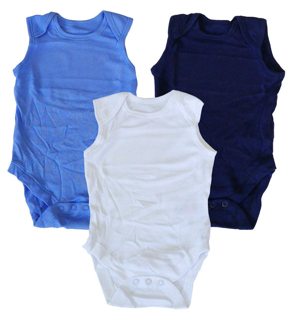 Primark Baby Boys Pack of 3 Sleeveless Bodysuits Vests