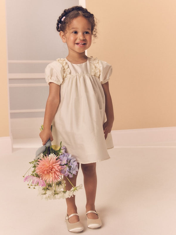 Ivory Taffeta Ruffle Party Dress(immediate)