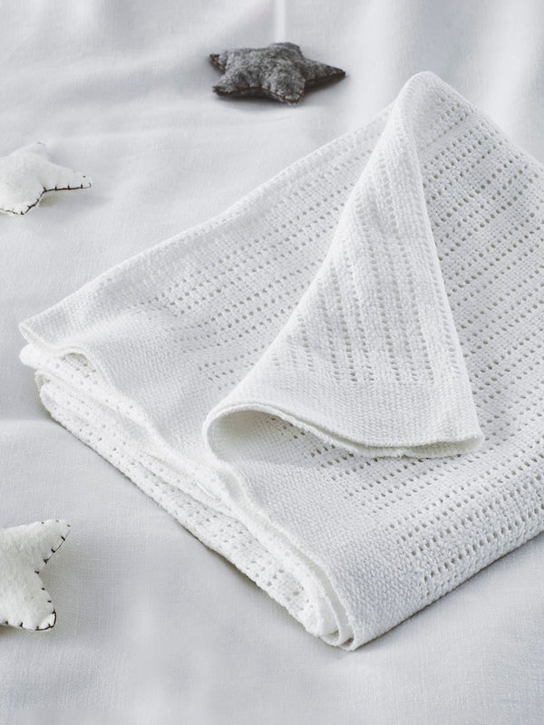 White Cellular 100% Cotton Blanket immediate