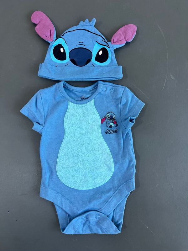 Disney Stitch Bodysuit and Hat Set