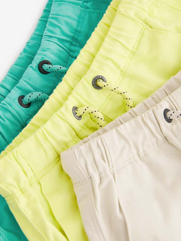 Turqoise/Ecru/Yellow Pull On Shorts 3 Pack(immediate)