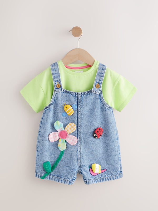 Denim Dungaree and T-Shirt(immediate
