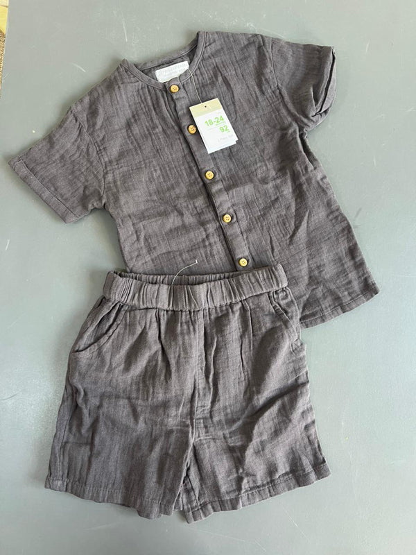 Primark Linen Short Sleeve T-Shirt and Shorts Set