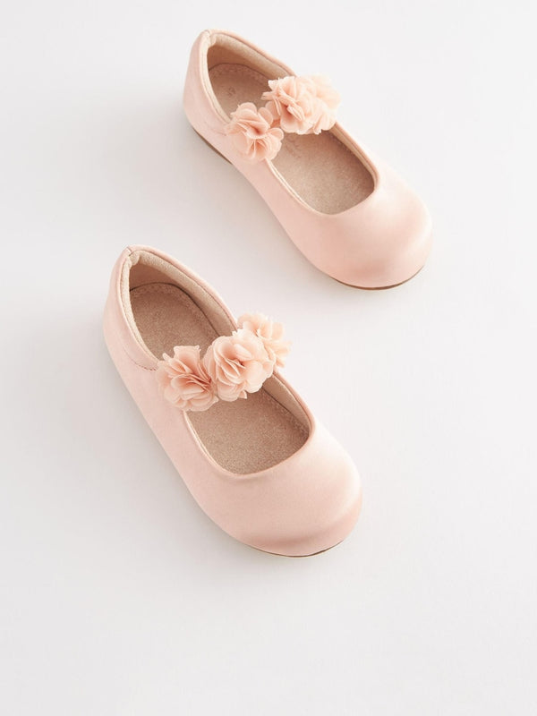 Pink Stain Resistant Satin Bridesmaid Collection Corsage Mary Jane Occasion Shoes immediate