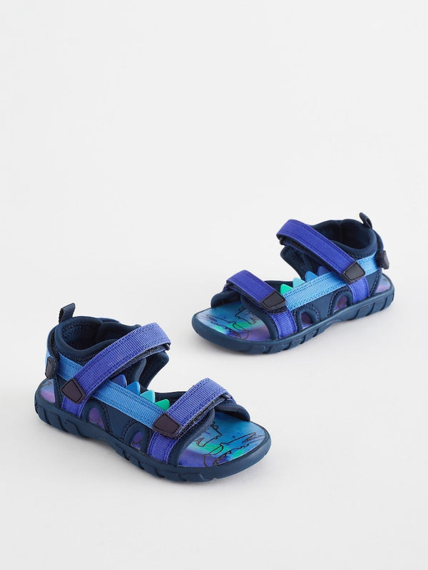 Blue Standard Fit (F) Lightweight Touch Fastening Adjustable Strap Trekker Sandals immediate