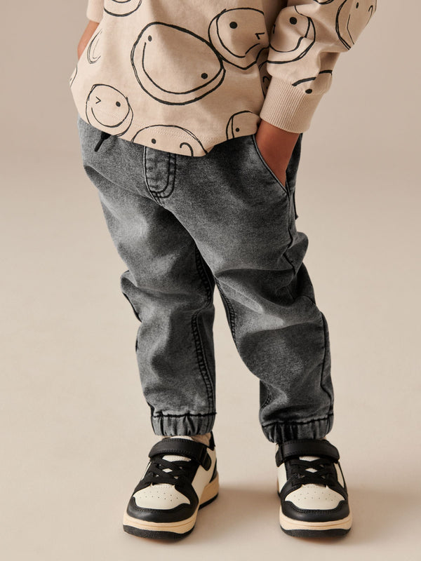 Grey Denim Joggers Jeans With Comfort Stretch immediate