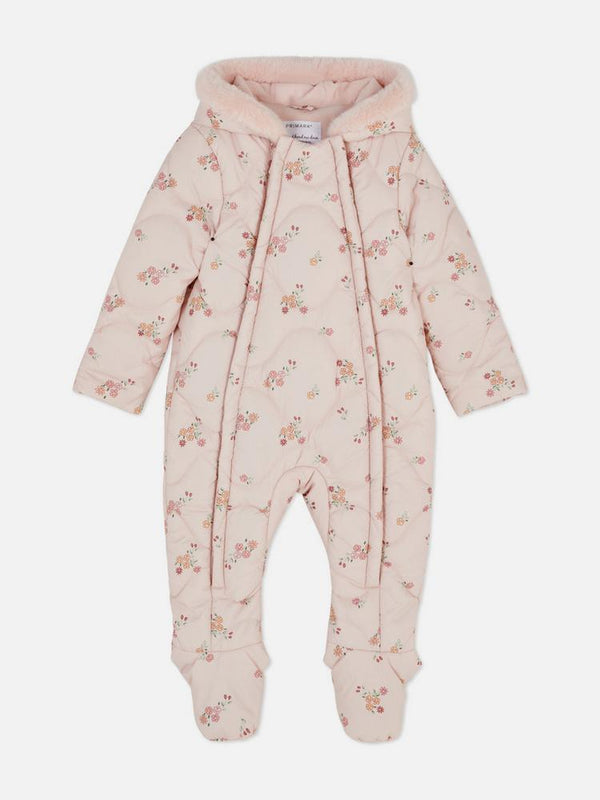 Primark Floral Zip-Up Newborn Pramsuit