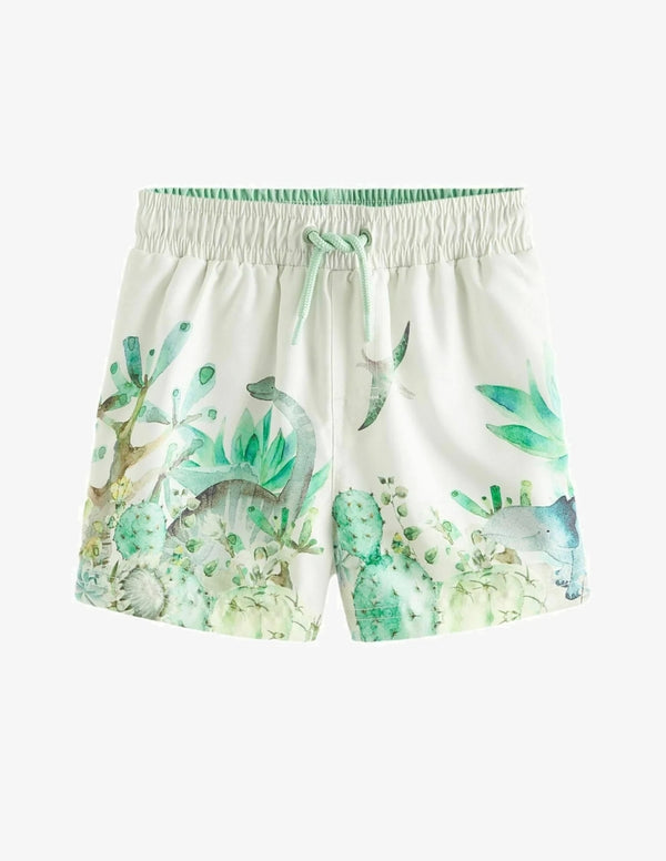 Dino Green Print Swim Shorts immediate