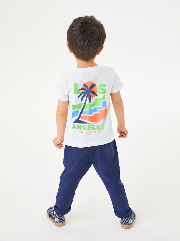 White Palm Back Print Short Sleeve T-Shirt(immediate)