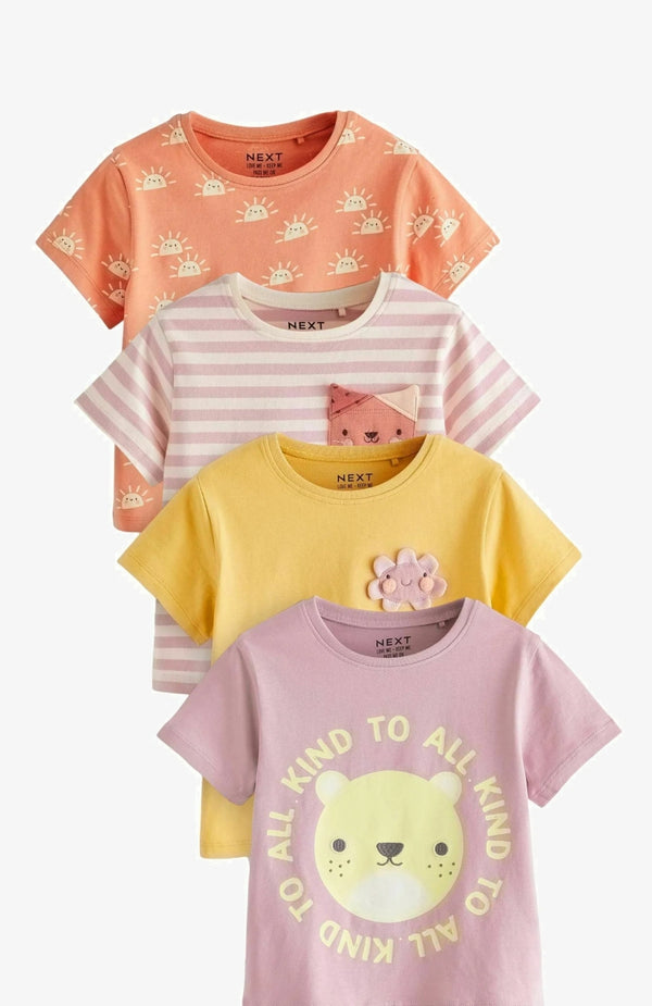 4 Pack Short Sleeve Print T-Shirts