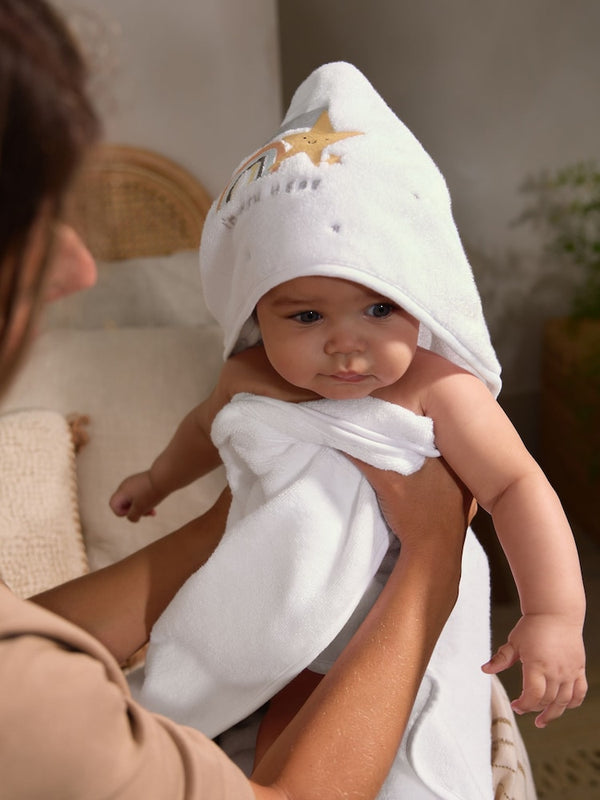 White Im New Here 100% Cotton Hooded Baby Towel (immediate)