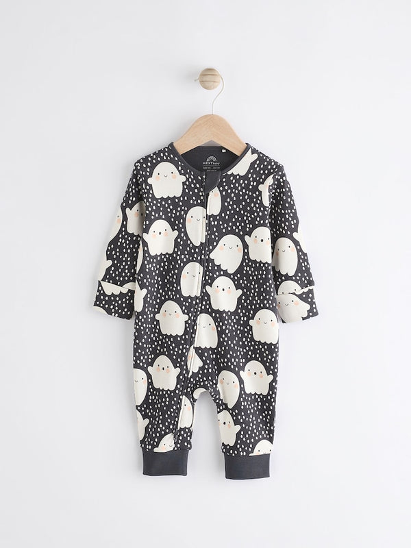 Black Baby Halloween Ghost Two Way Zip Sleepsuit immediate