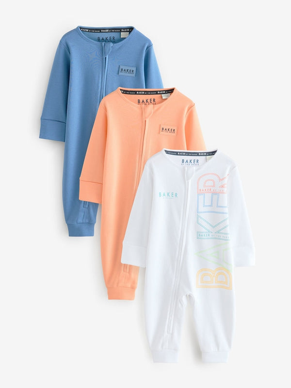 Baker by Ted Baker 100% Cotton Sleepsuits 3 Pack(immediate