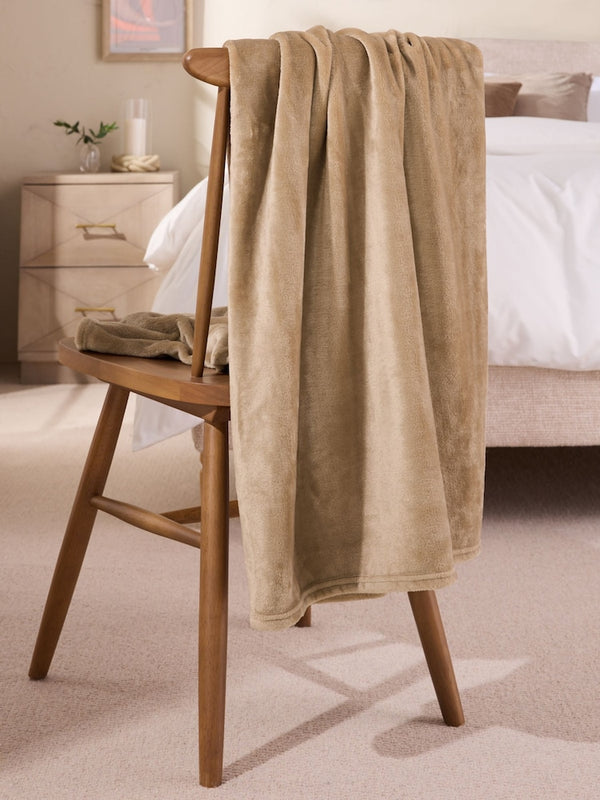 Mink Brown Plush Fleece Throw immediate