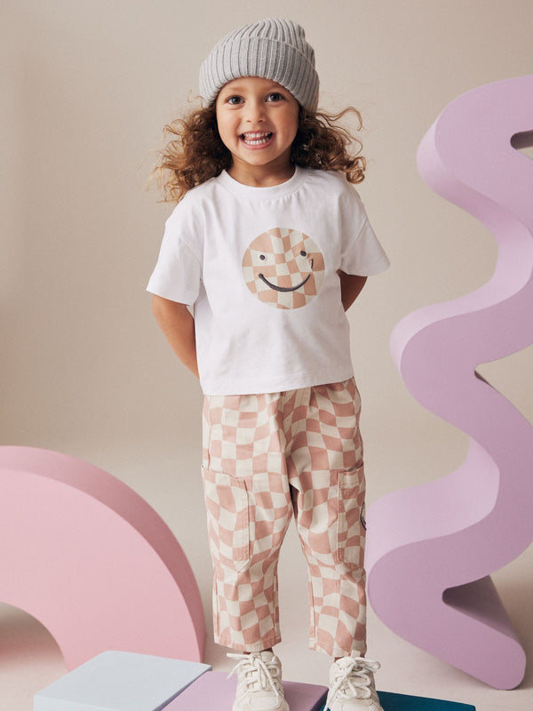 Pink 100% Cotton T-Shirts And Trousers Set(immediate)