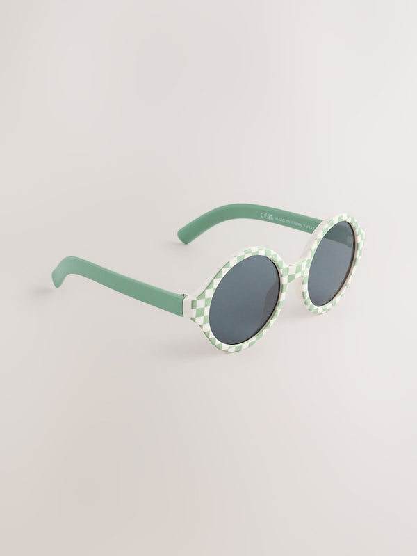 Green Check Round Sunglasses immediate