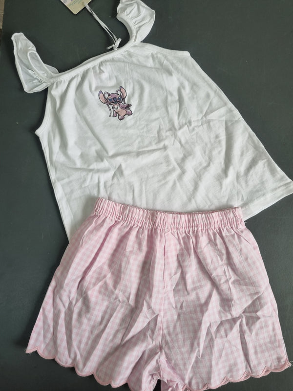 Primark Stitch Top And Check Shorts set