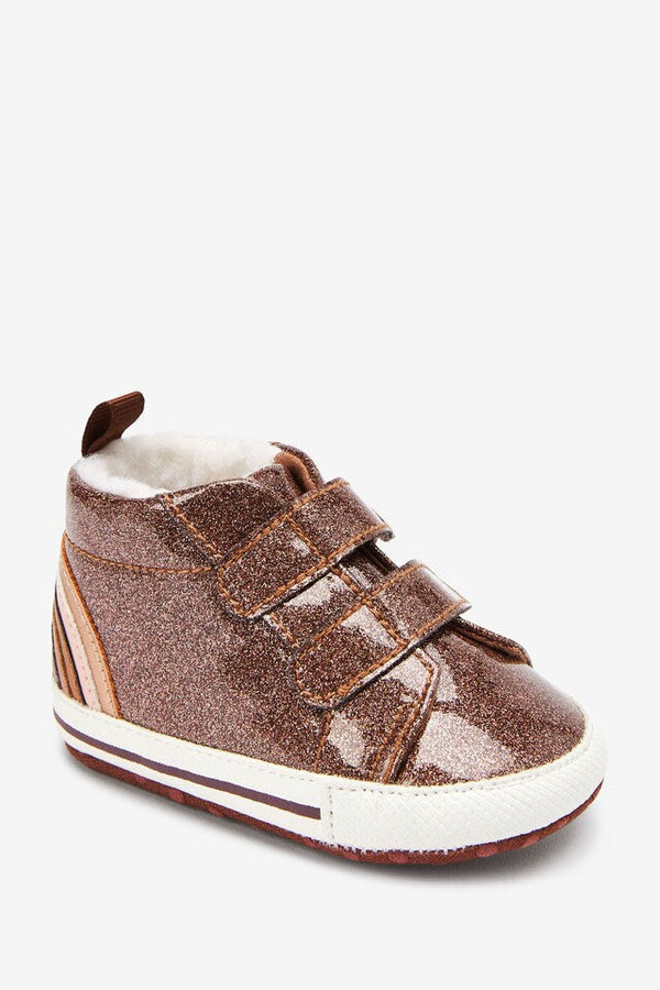 Rose Gold Glitter Warm Lined Baby Boots immediate