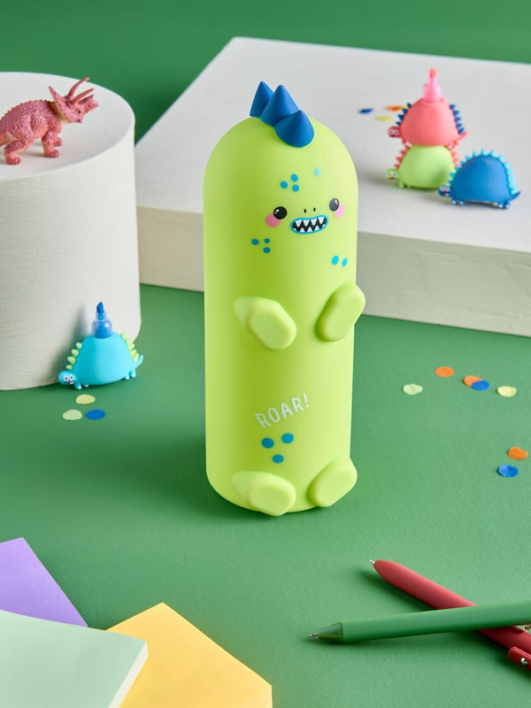 Green Dinosaur Soft Silicone Pencil Case(immediate)