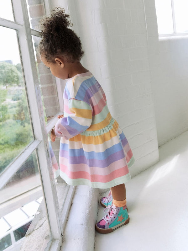 Rainbow Striped Sweat Dress(immediate)