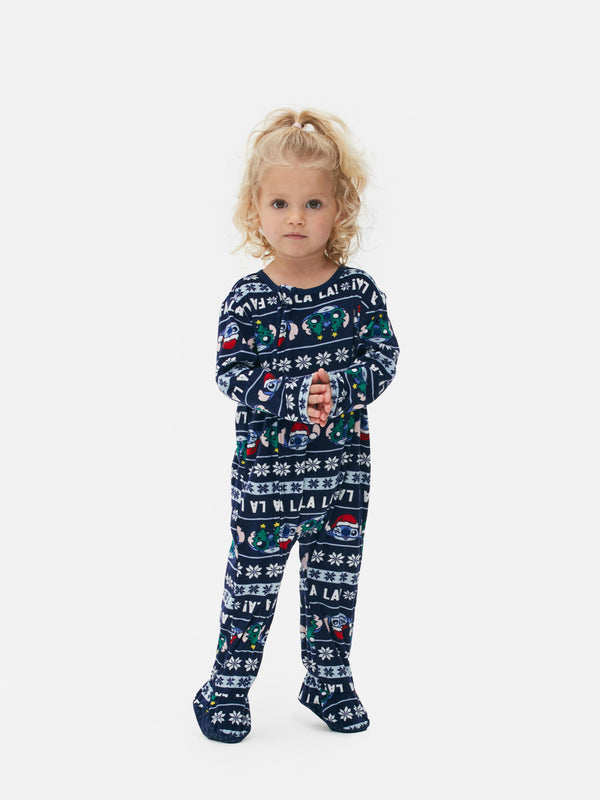 Primark Stitch Velour Christmas Sleepsuit