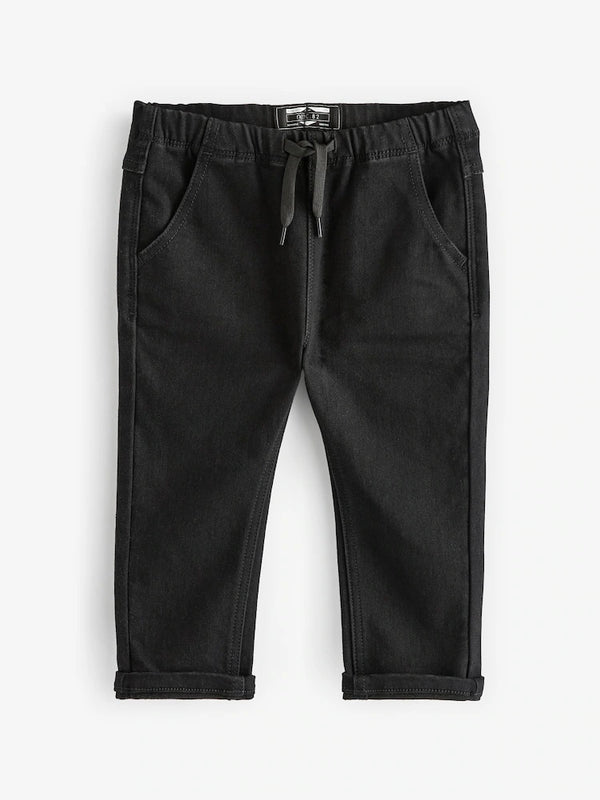 Black Denim Pull-On Jeans With Stretch immediate