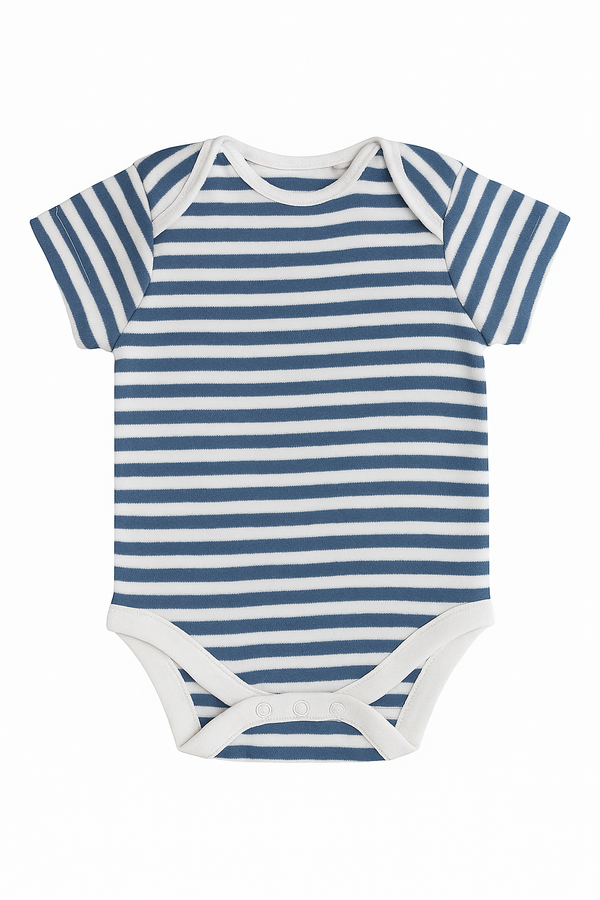 Blue Stripe Short Sleeve Bodysuit immediate