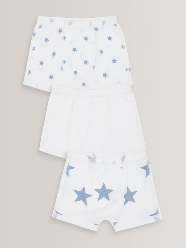 White/Blue 3 Pack Kind To Skin Trunks immediate