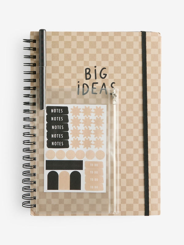 Natural A4 Project Notebook with Stickers and Pen(immediate)