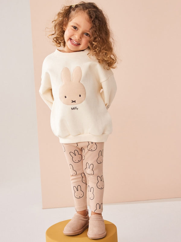 Neutral Miffy Sweatshirt & Leggings Set immediate