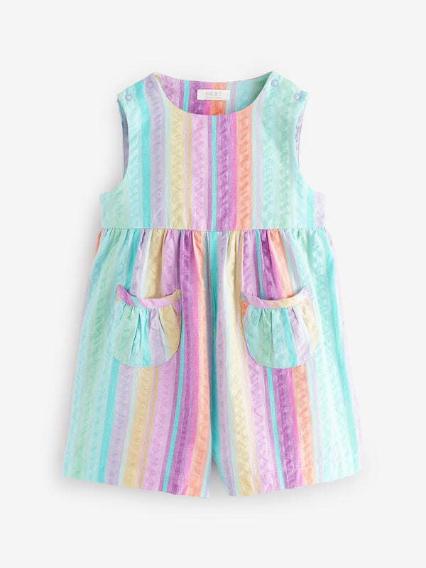 Rainbow 100% Cotton Sleeveless Playsuit (immediate