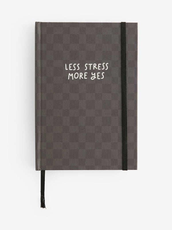 Black/Grey A5 Grid Paper Slogan Notebook(immediate)
