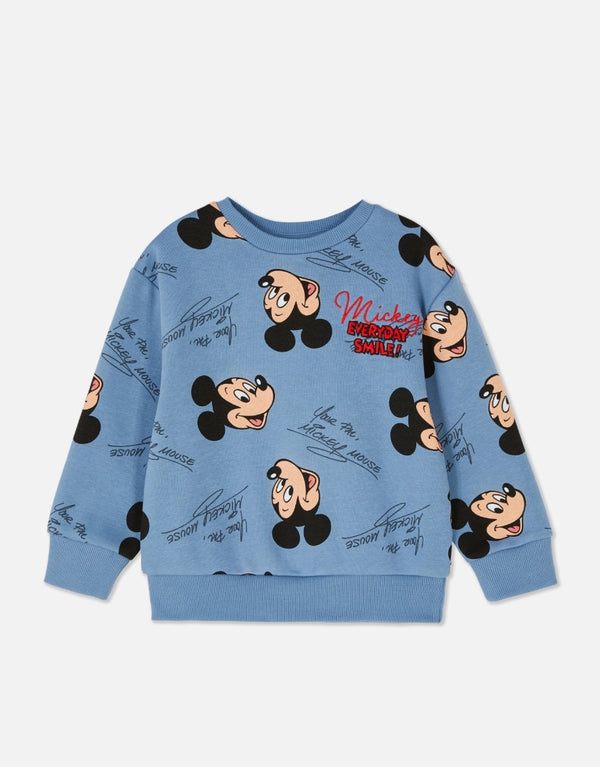 Primark Boys Blue Disney Mickey Mouse Crew Neck Sweatshirt