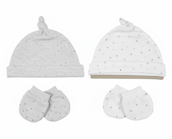 Primark Star 2 Pack Hats & 2 Pair Mittens