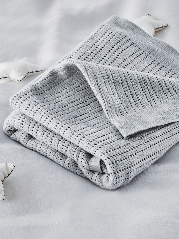 Grey Cellular 100% Cotton Blanket immediate