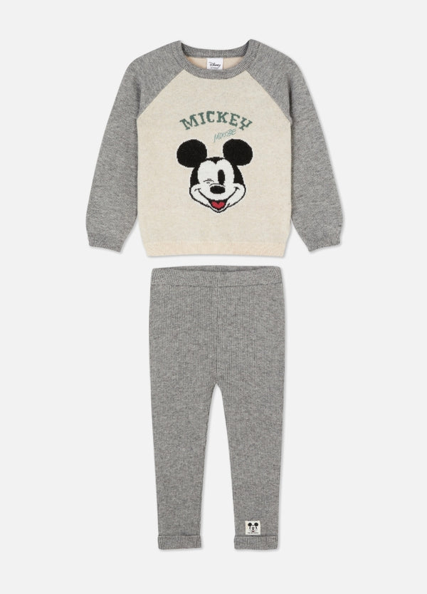 Primark Grey Disney Mickey Mouse Co-ord Knitted Jumper and Leggings Set