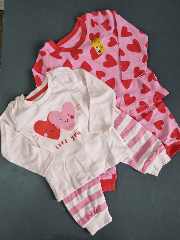 Primark 2 Pack heart Cotton pyjamas