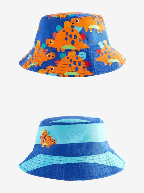 Dinosaur Print Reversible Bucket 100% Cotton Hat