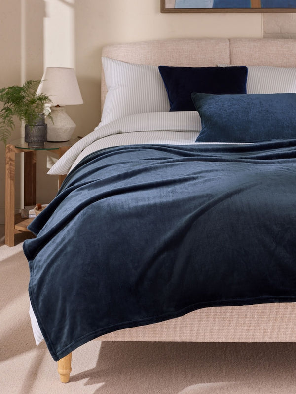 Navy Plush Fleece Throw immediate